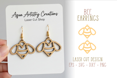Bee Earrings Laser Cut Template Product Image 1