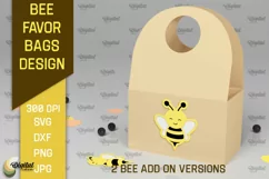 Bee Favor Bag Paper Cut. 3D Favor Box SVG Product Image 1