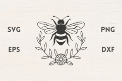 Bee with flower laurel SVG Product Image 1