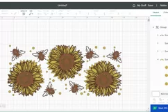 Sunflowers GLASS CAN, bee can glass svg Product Image 2