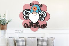 Floral Gnome Summer Sign SVG Glowforge Files Laser Cut Files Product Image 5