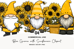 Bee Gnome with Sunflowers Clipart Product Image 1