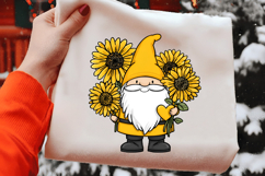 Bee Gnome with Sunflowers Clipart Product Image 2