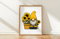 Bee Gnome with Sunflowers Clipart Product Image 3