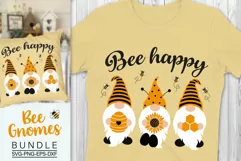 Bee Happy Gnomes Svg, Honey Bee Gnomes Svg, Bee Svg Product Image 1