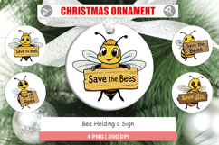 Ornament Bee Holding Sign Product Image 1