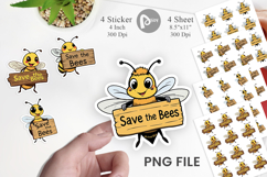 Bee Holding Sign Sticker Product Image 1