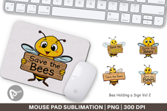 Mouse Pad Bee Holding Sign Product Image 1