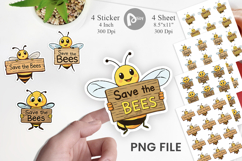 Bee Holding Sign Sticker Product Image 1