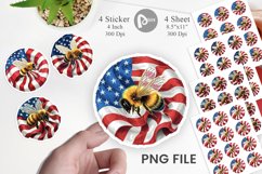 Bee 4th of July Sticker Product Image 1