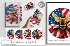 Digital Paper Bee 4th of July Product Image 1