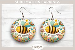 Bee Inspired v1 Round Earrings Sublimation Product Image 1