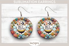 Bee Inspired v3 Round Earrings Sublimation Product Image 1