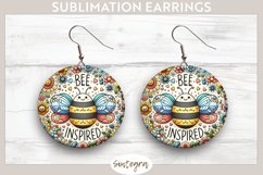 Bee Inspired v4 Round Earrings Sublimation Product Image 1
