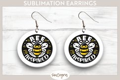 Bee Inspired v5 Round Earrings Sublimation Product Image 1