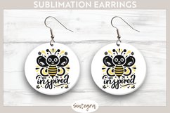 Bee Inspired v6 Round Earrings Sublimation Product Image 1
