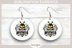 Bee Inspired v7 Round Earrings Sublimation Product Image 1