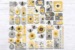 Bees Flowers Junk Journal Kit Printable Floral Bee Ephemera Product Image 4