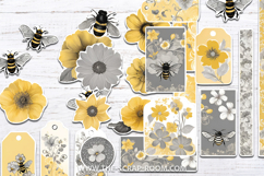 Bees Flowers Junk Journal Kit Printable Floral Bee Ephemera Product Image 5
