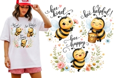 Bee Kind Humble Inspirational Bumble Bee Floral Shirt Product Image 1