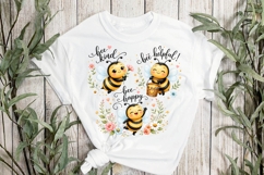 Bee Kind Humble Inspirational Bumble Bee Floral Shirt Product Image 3