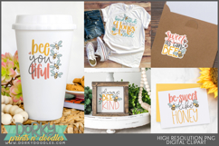 Bee Positive Inspirational Clipart Bundle Product Image 8