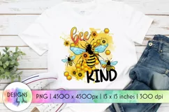Bee Kind Honey Bee Sublimation | Honey Comb PNG Product Image 1