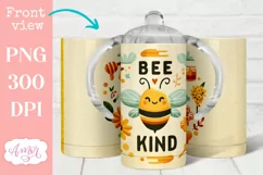 Bee kind sippy cup sublimation PNG, Kids tumbler template Product Image 1