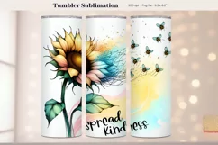 Bee Kind Tumbler Wrap  Positive Quote Tumbler Sublimation