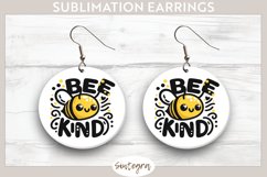 Bee Kind v4 Round Earrings Sublimation Product Image 1