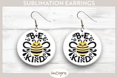 Bee Kind v6 Round Earrings Sublimation Product Image 1