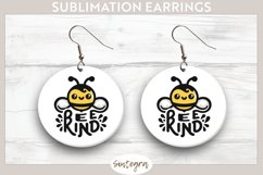 Bee Kind v7 Round Earrings Sublimation Product Image 1