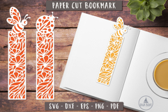 Bee Ladybug Paper Cut Bookmark SVG Layered design