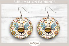 Bee Lieve In Yourself v11 Round Earrings Sublimation Product Image 1