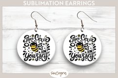 Bee Lieve In Yourself v2 Round Earrings Sublimation Product Image 1