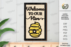 Bee Mini Signs Bundle Laser Cut. Honey Bee Wall Art SVG Product Image 5