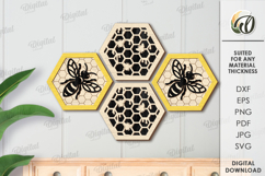Bee Mini Signs Bundle Laser Cut. Honey Bee Wall Art SVG Product Image 6