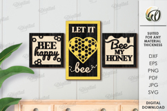 Bee Mini Signs Bundle Laser Cut. Honey Bee Wall Art SVG Product Image 7