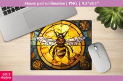 Stained Glass Bee Mouse pad, Summer mousepad Bee sublimation Product Image 1
