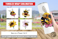Tumbler Bee on Flower Product Image 1