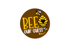 Bee our Guest Home Welcome Round Sign Laser Cut Design Product Image 2