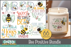 Bee Positive Inspirational Clipart Bundle Product Image 1
