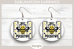 Bee Positive v7 Round Earrings Sublimation Product Image 1