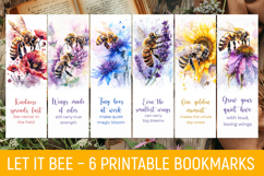 Bee Themed Quote Bookmarks PNG Product Image 1