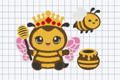 Bee Queen and Honey 3D SVG Product Image 3