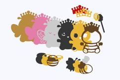 Bee Queen and Honey 3D SVG Product Image 2