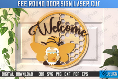 Bee Welcome Sign Laser Cut | Summer Front Door Decor | CNC Product Image 1