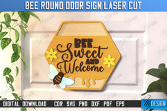 Bee Welcome Sign Laser Cut | Summer Front Door Decor | CNC Product Image 1