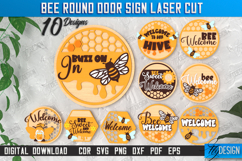 Bee Welcome Signs Laser Cut Bundle, Summer Door Hangers SVG Product Image 1