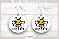 Bee Safe v6 Round Earrings Sublimation Product Image 1